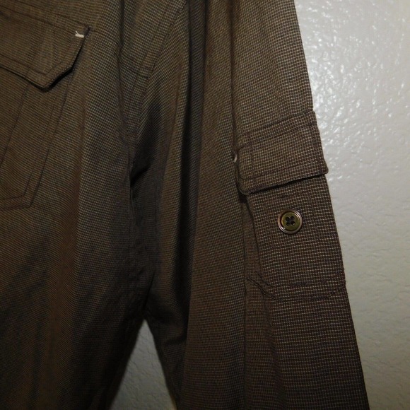 PrAna Shirt Adult XL Button Up Breathe Brown Long Sleeve Outdoor Lightweight - Picture 9 of 13